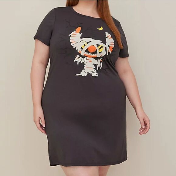 Torrid Disney Lilo and Stitch Plus Size 1X 14-16 Halloween Mummy T-Shirt Dress - Picture 2 of 7